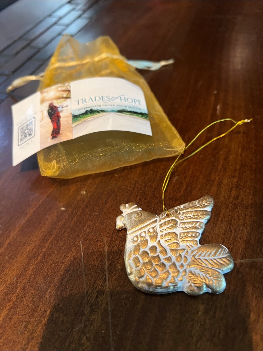 Trades of Hope Silver Dove Ornament - Decorative Home Accent